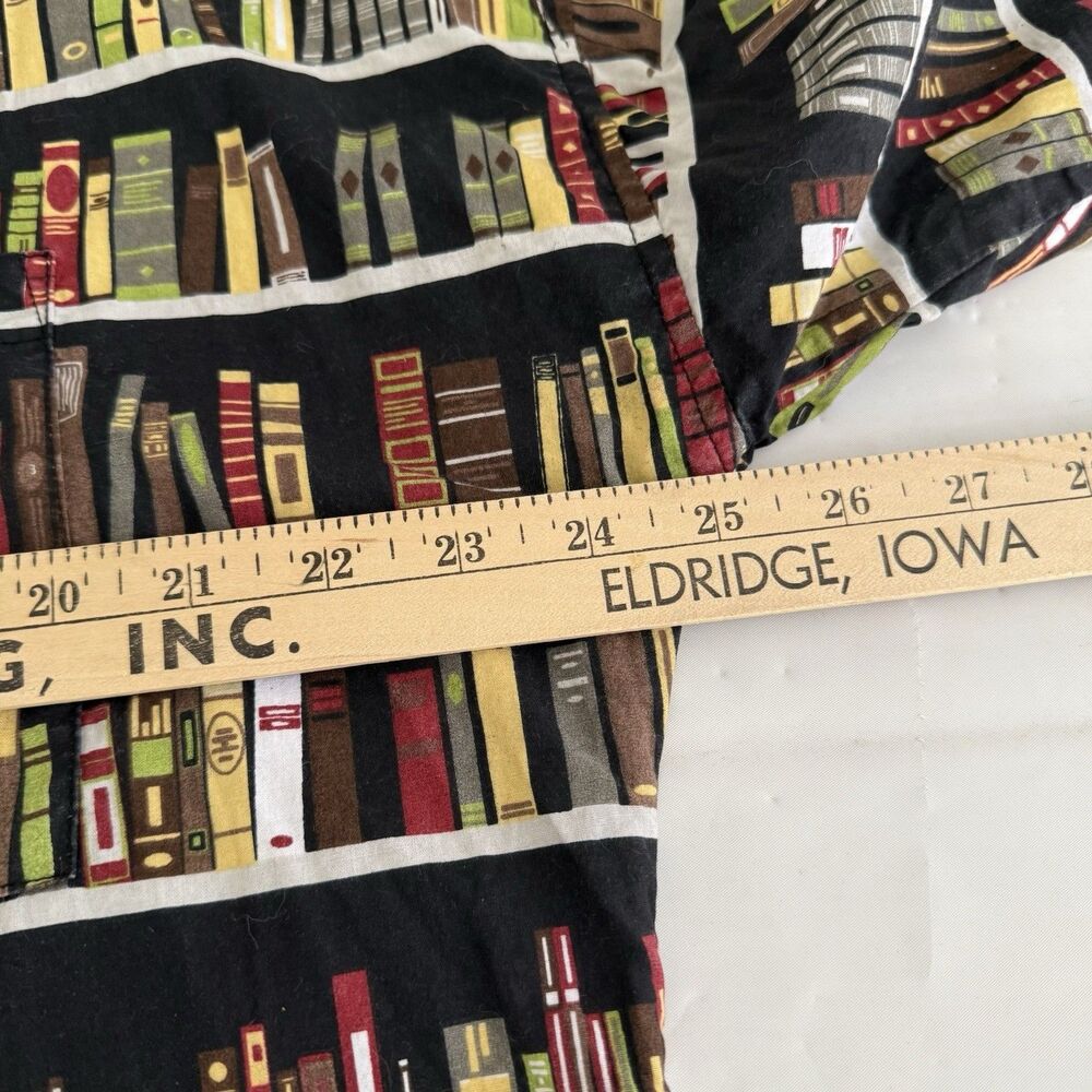 Vtg Signals Women's XL Bookshelf Books Long Sleeve Button Shirt Library Teacher - Picture 6 of 11